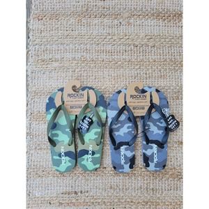 2 NWT Size 10 Rockin Camo Mens Flip Flop